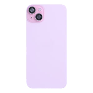 For iPhone 15 Plus Extra Glass With NFC, Enlarged Camera Frame Pink Pulled