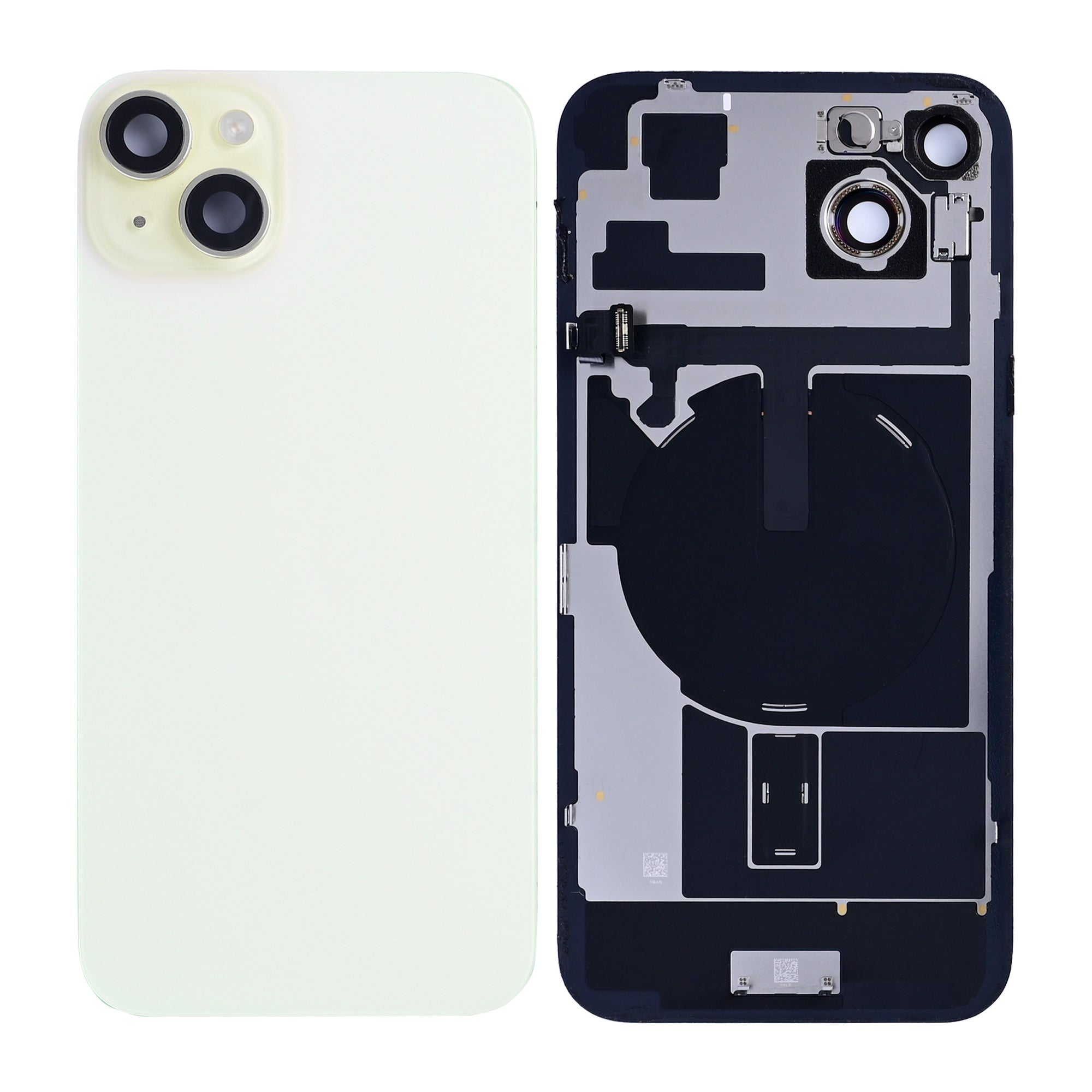 For iPhone 15 Plus Extra Glass With NFC, Enlarged Camera Frame Yellow Pulled