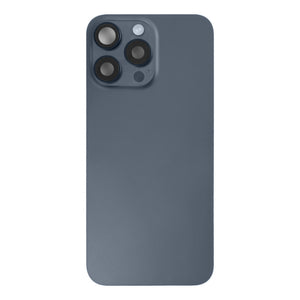 For Apple iPhone 15 Pro Back Glass With NFC, Enlarged Camera Frame Blue Titanium Pulled
