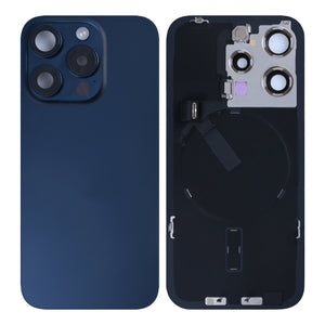 For iPhone 15 Pro Extra Glass With NFC, Enlarged Camera Frame Blue Titanium Pulled