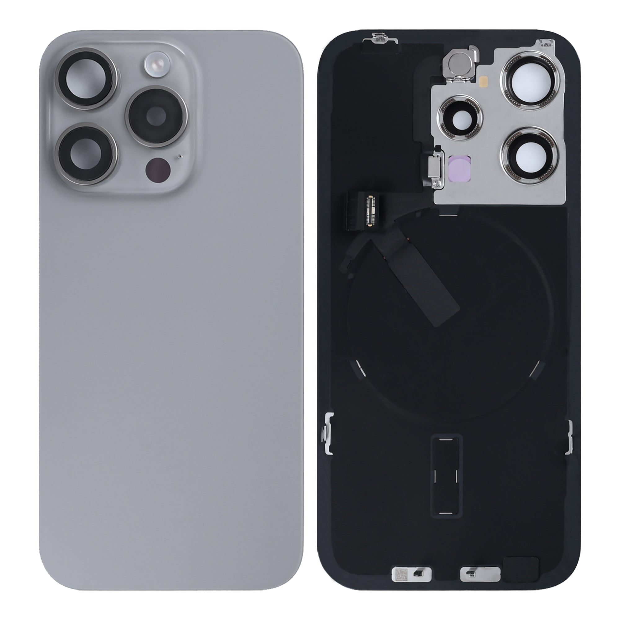 For iPhone 15 Pro Extra Glass With NFC, Enlarged Camera Frame Natural Titanium Pulled