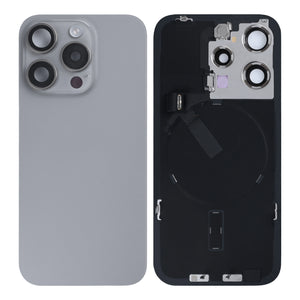 For iPhone 15 Pro Extra Glass With NFC, Enlarged Camera Frame Natural Titanium Pulled