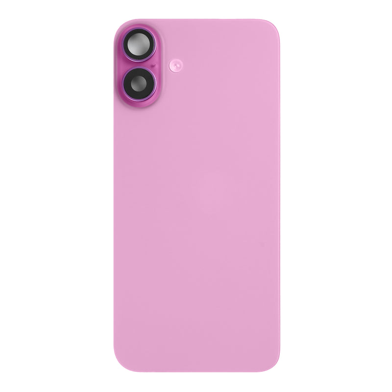 For Apple iPhone 16 Back Glass With NFC, Enlarged Camera Frame Pink Pulled