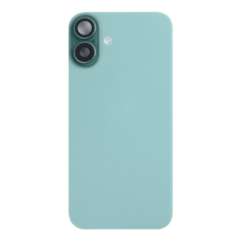 For Apple iPhone 16 Back Glass With NFC, Enlarged Camera Frame Teal Pulled