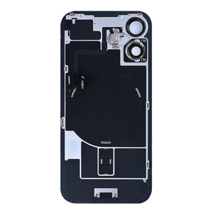 For Apple iPhone 16 Back Glass With NFC, Enlarged Camera Frame Ultramarine Pulled