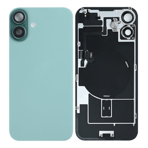 For Apple iPhone 16 Plus Back Glass With NFC, Enlarged Camera Frame Teal Pulled