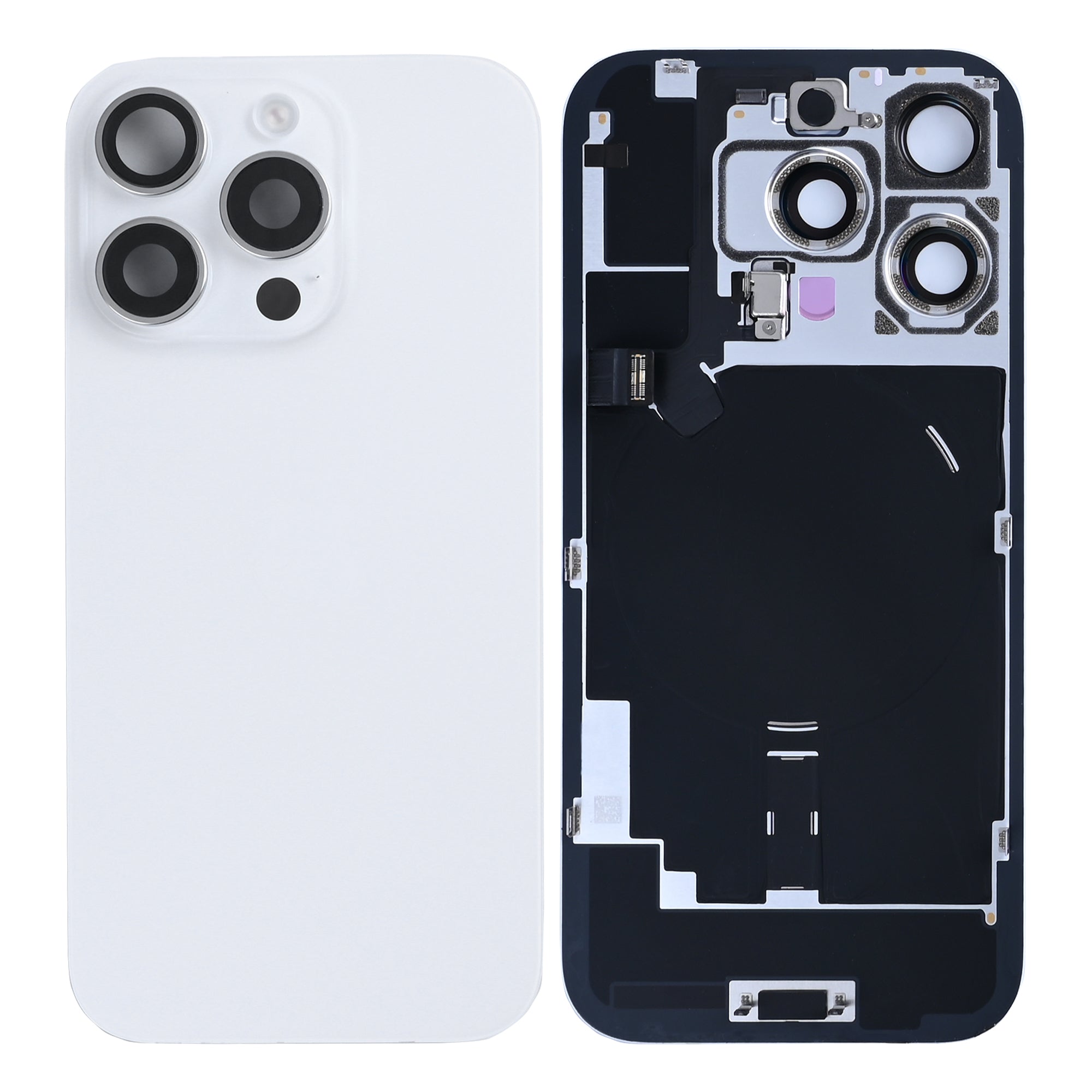 For iPhone 16 Pro Extra Glass With NFC, Enlarged Camera Frame White Titanium Pulled