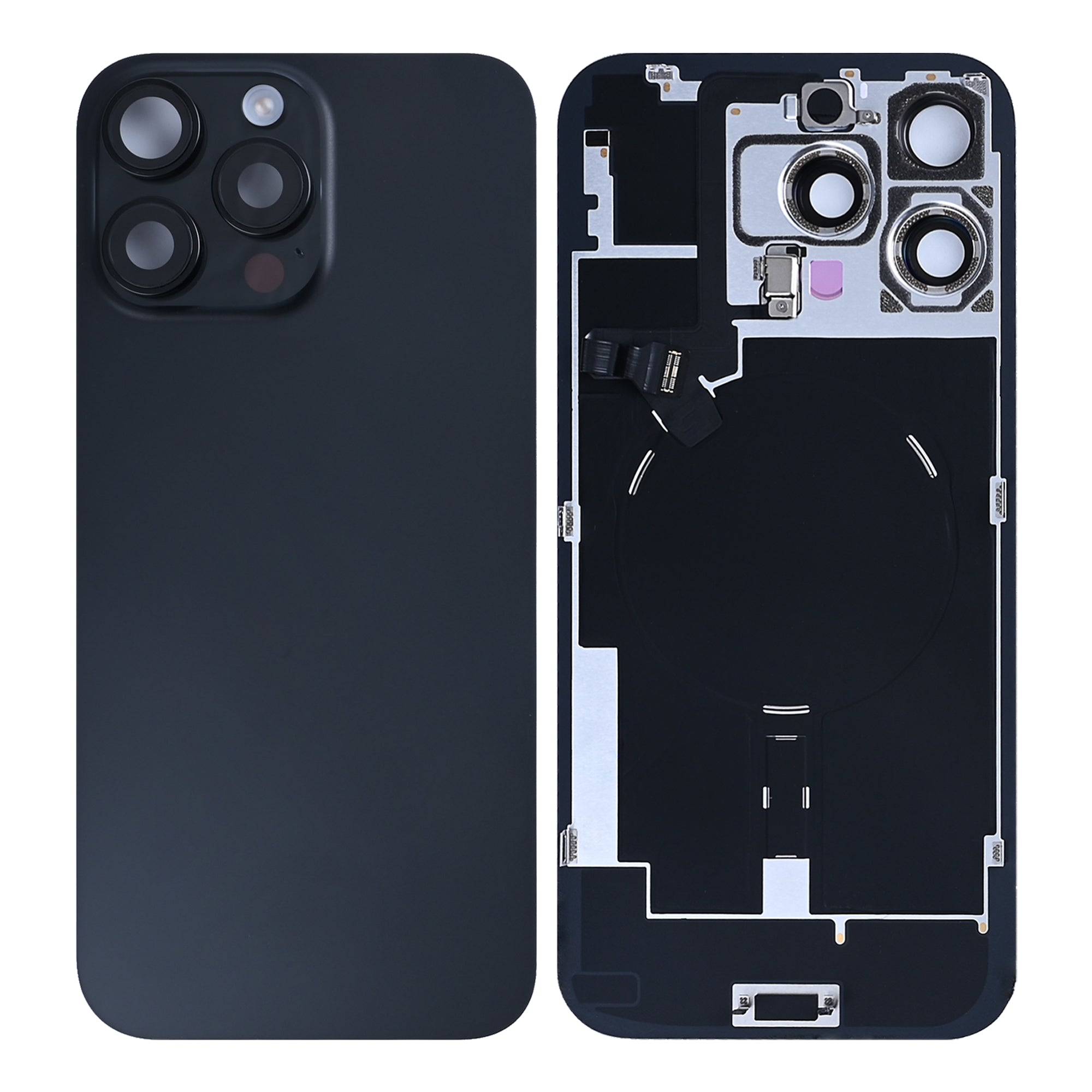 For iPhone 16 Pro Max Extra Glass With NFC, Enlarged Camera Frame Black Titanium Pulled
