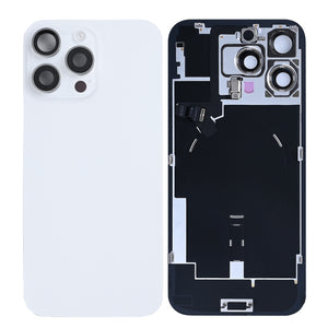 For Apple iPhone 16 Pro Max Back Glass With NFC, Enlarged Camera Frame White Titanium Pulled