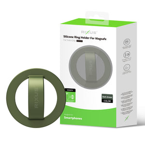 Rixus RXPH50D Silicone Ring Holder For MagSafe Compatible Dark Green