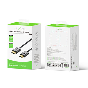 Rixus RXHU12 HDMI Cable Premium 8K 2m Space Gray