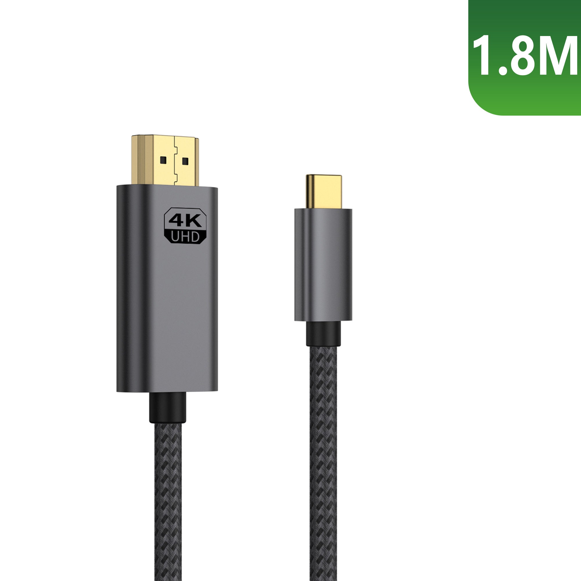 Rixus RXHU15 USB-C To HDMI Cable Premium 4K 1.8m Space Gray