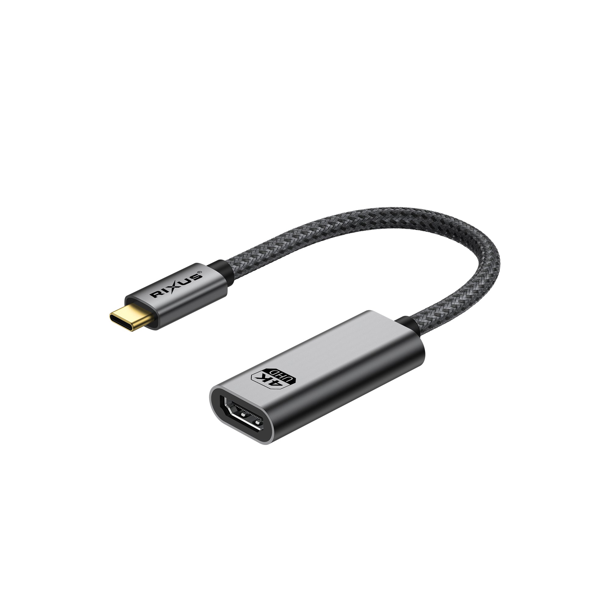 Rixus RXHU17 USB-C To HDMI Female Converter 20cm Space Gray