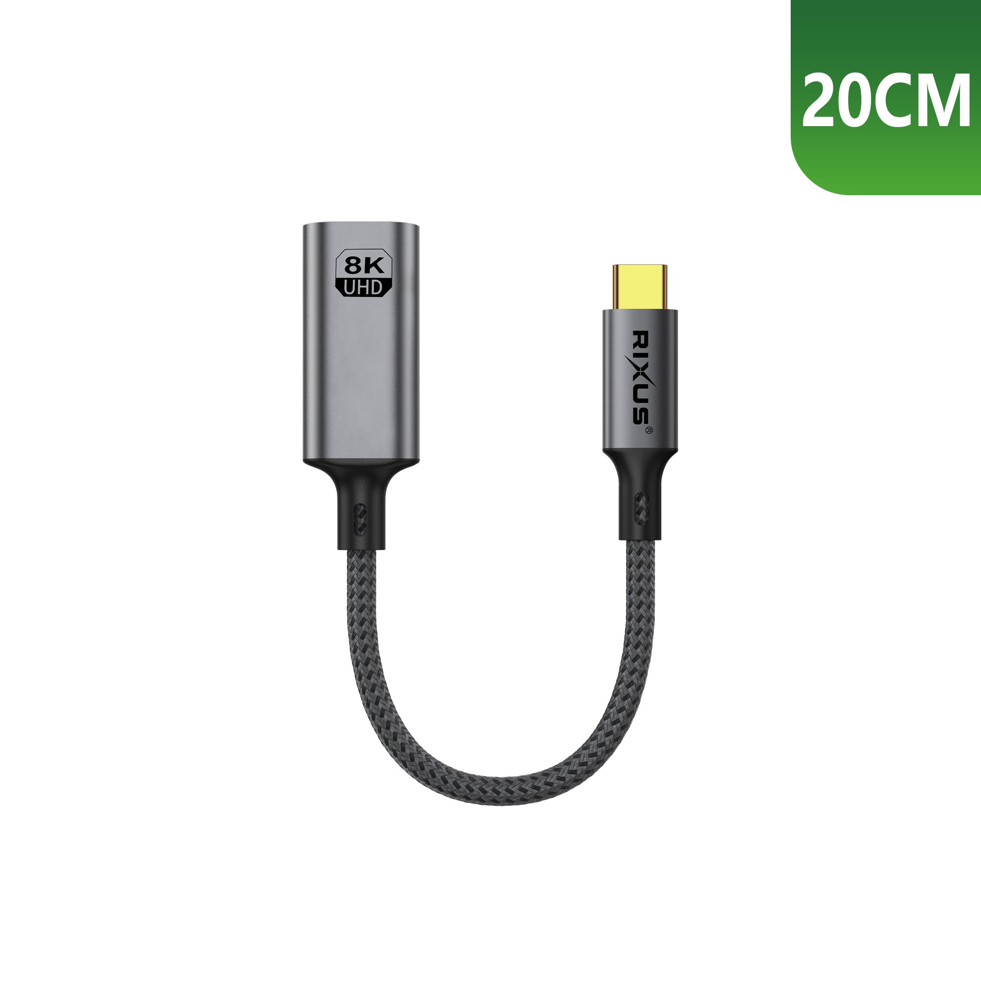 Rixus RXHU18 USB-C To Display Port Female Converter 20cm  Space Gray