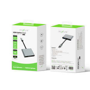 Rixus RXHU20 4 in 1 HDMI Splitter Space Gray