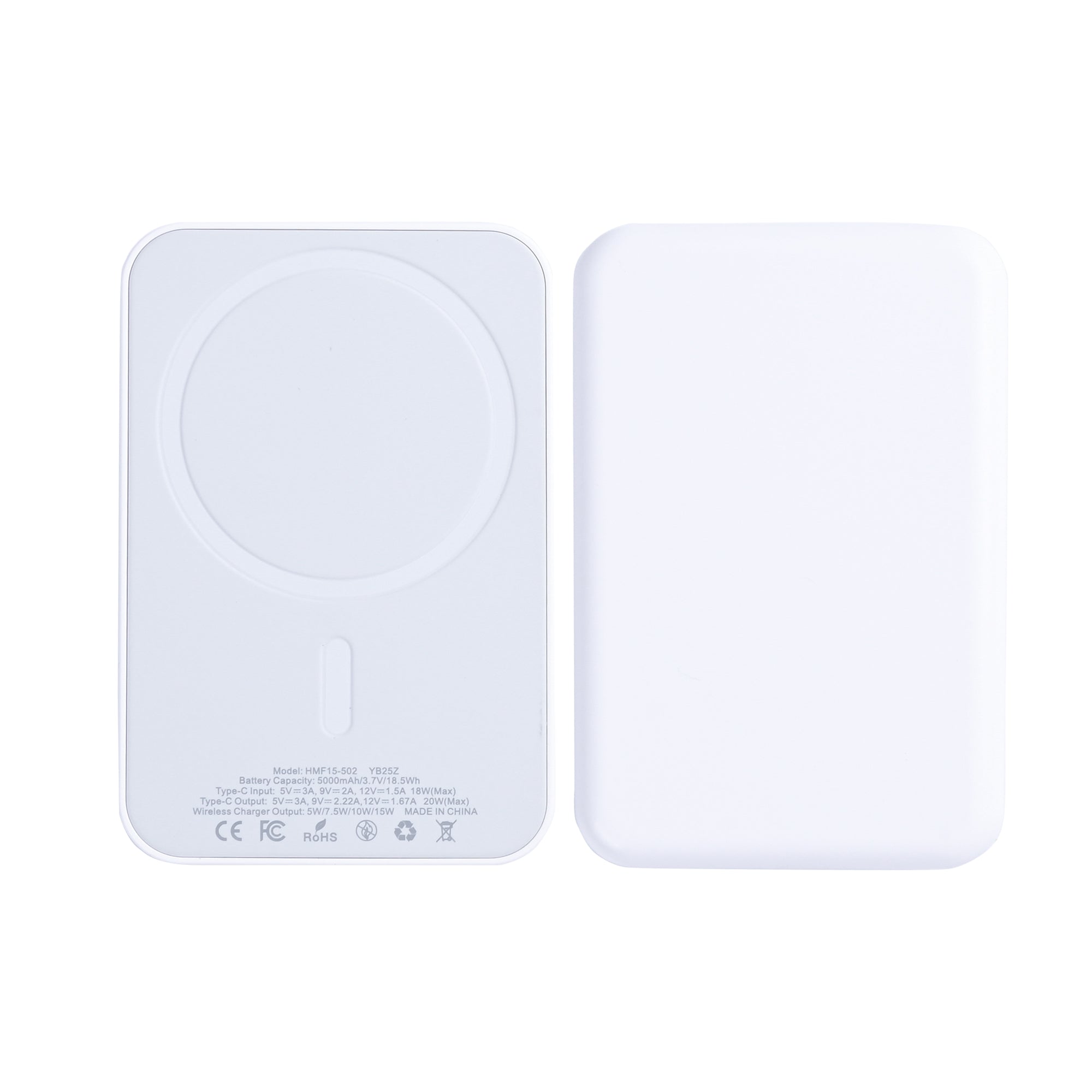 For Apple iPhone 12, 13, 14, 15, 16, 17 Series Battery Pack Magnetic Charging 15W 5000mAh White