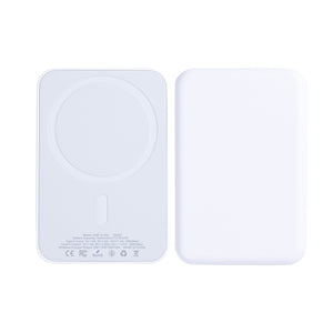 For Apple iPhone 12, 13, 14, 15, 16, 17 Series Battery Pack Magnetic Charging 15W 5000mAh White
