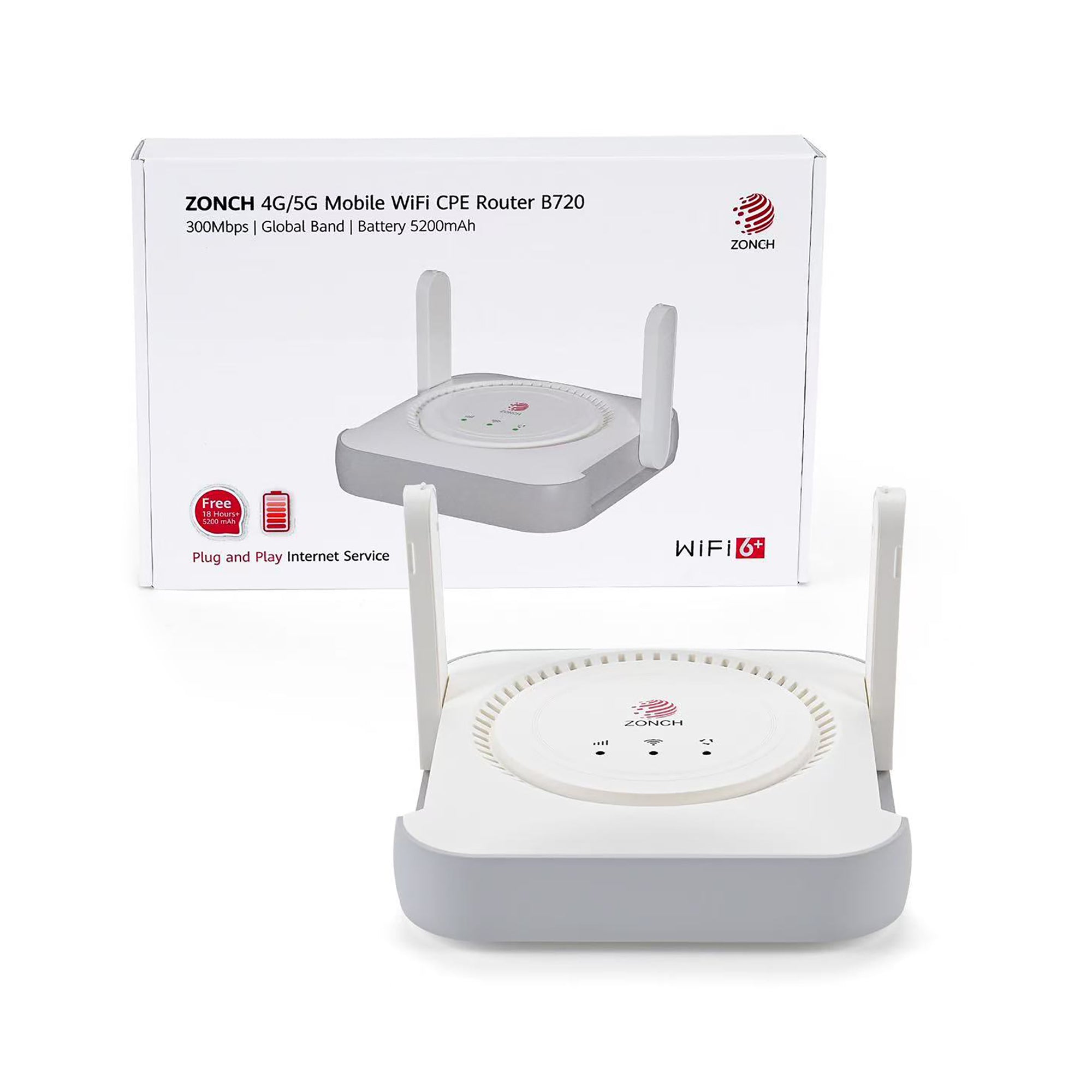 ZONCH B720 4G And 5G Mobile WiFi CPE Router White