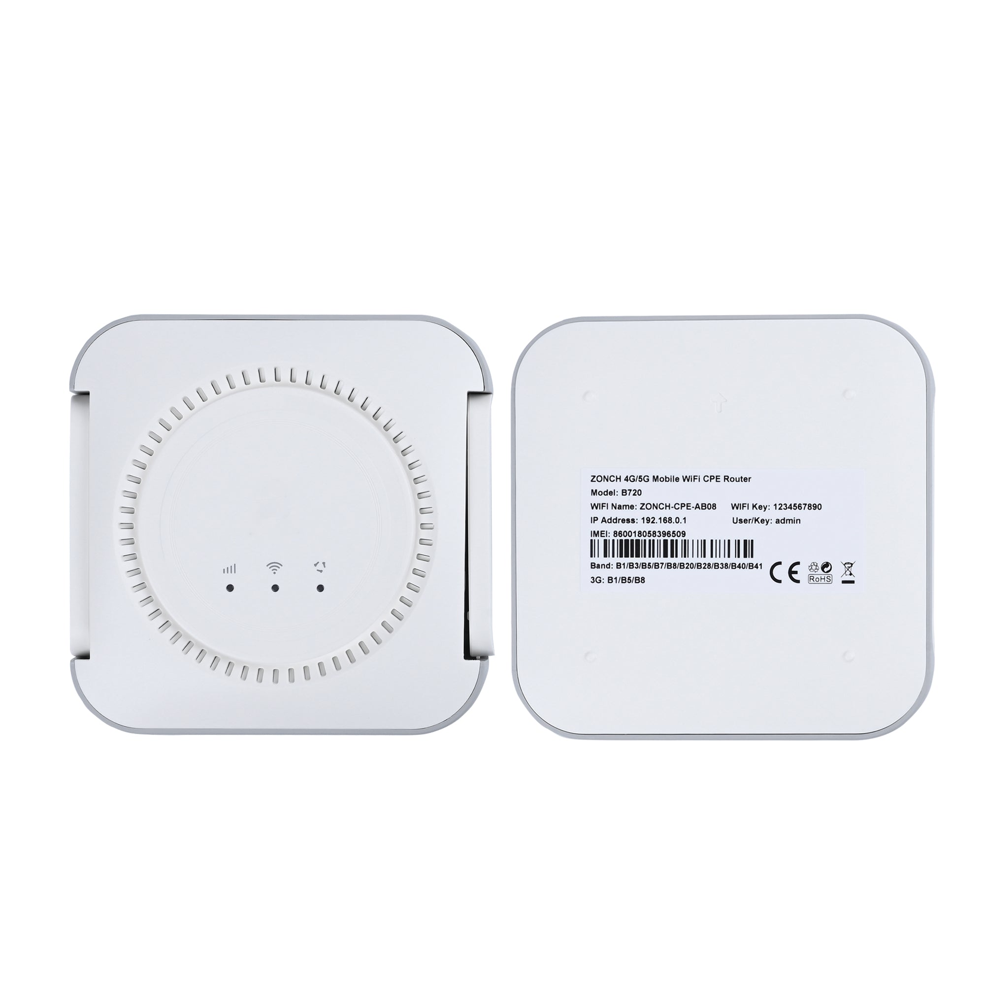 ZONCH B720 4G And 5G Mobile WiFi CPE Router White
