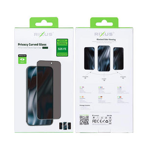 Rixus Privacy Full Curved Edge Tempered Glass For Samsung Galaxy S25 FE, A57