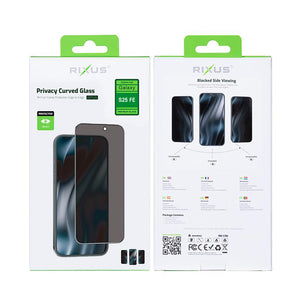 Rixus Privacy Full Curved Edge Tempered Glass For Samsung Galaxy S25 FE