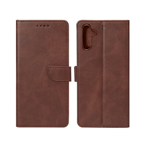 Rixus Bookcase For Samsung Galaxy S25 FE Brown