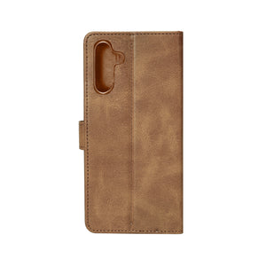 Rixus Bookcase For Samsung Galaxy S25 FE Light Brown