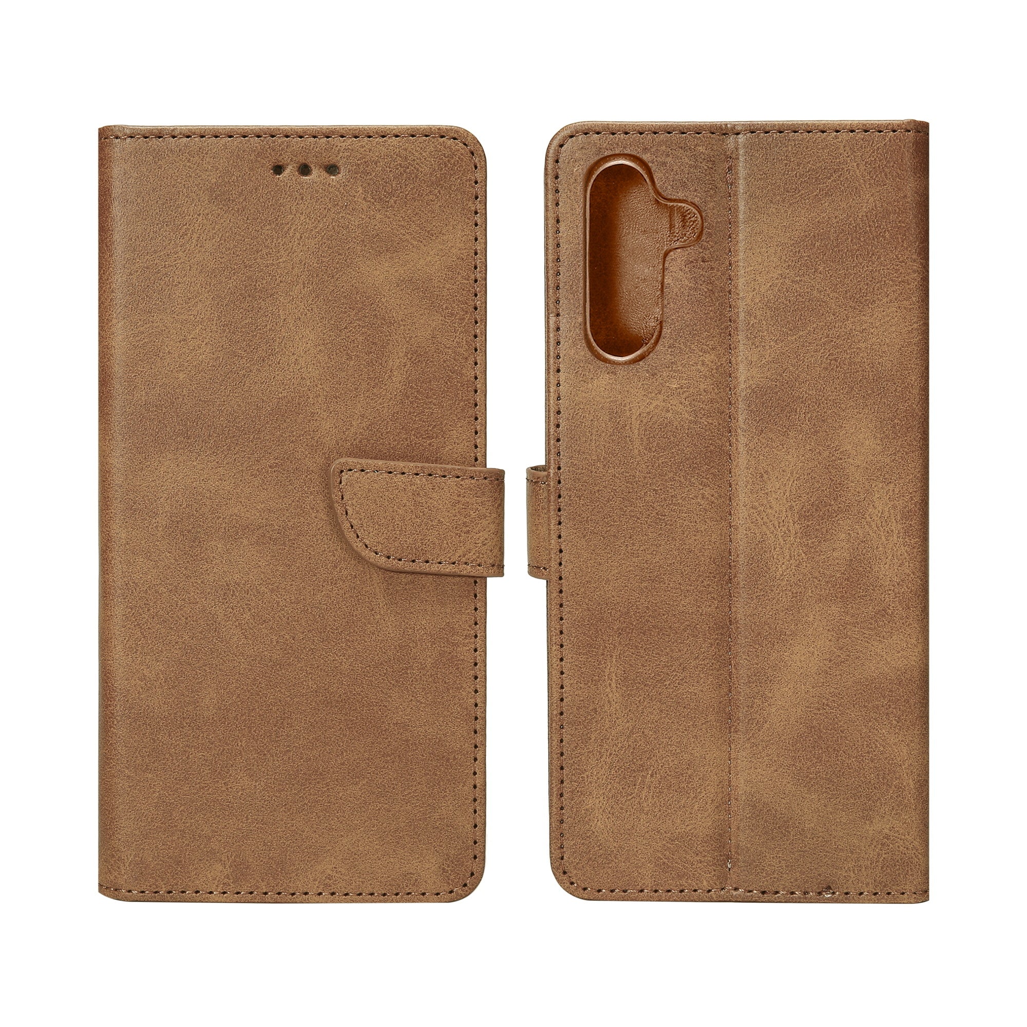 Rixus Bookcase For Samsung Galaxy S25 FE Light Brown