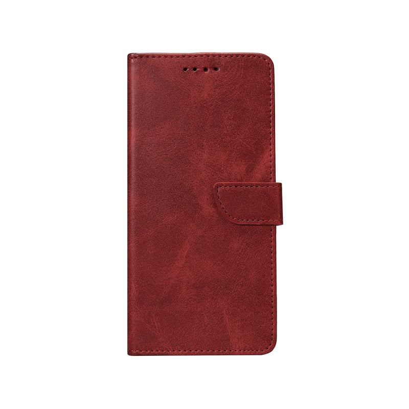 Rixus Bookcase For Samsung Galaxy S25 FE Dark Red