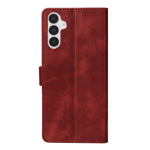 Rixus Bookcase For Samsung Galaxy S25 FE Dark Red