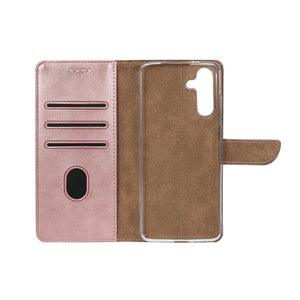 Rixus Bookcase For Samsung Galaxy S25 FE Pink