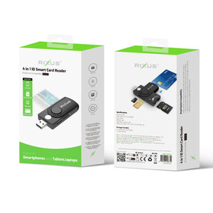 Rixus RXCR31 4 in 1 ID Smart Card Reader Black