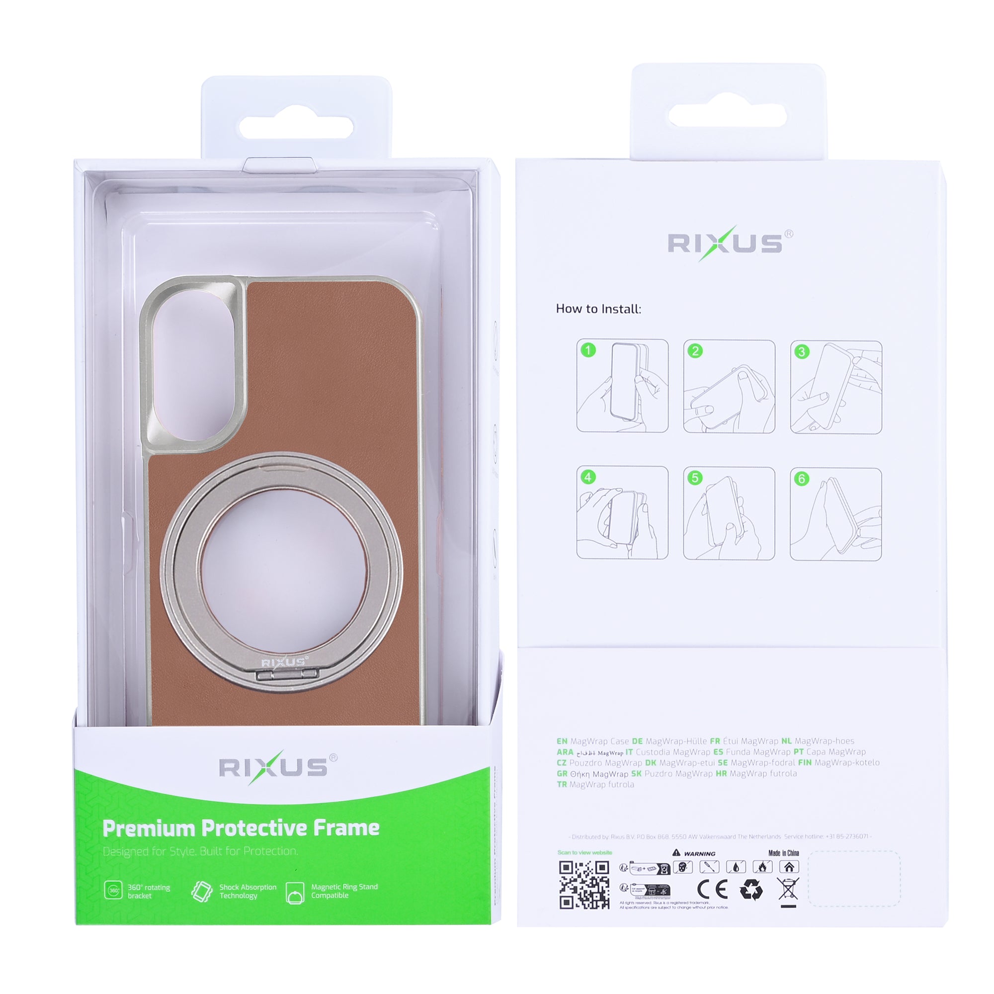 Rixus MagWrap Case For Apple iPhone 17 Brown