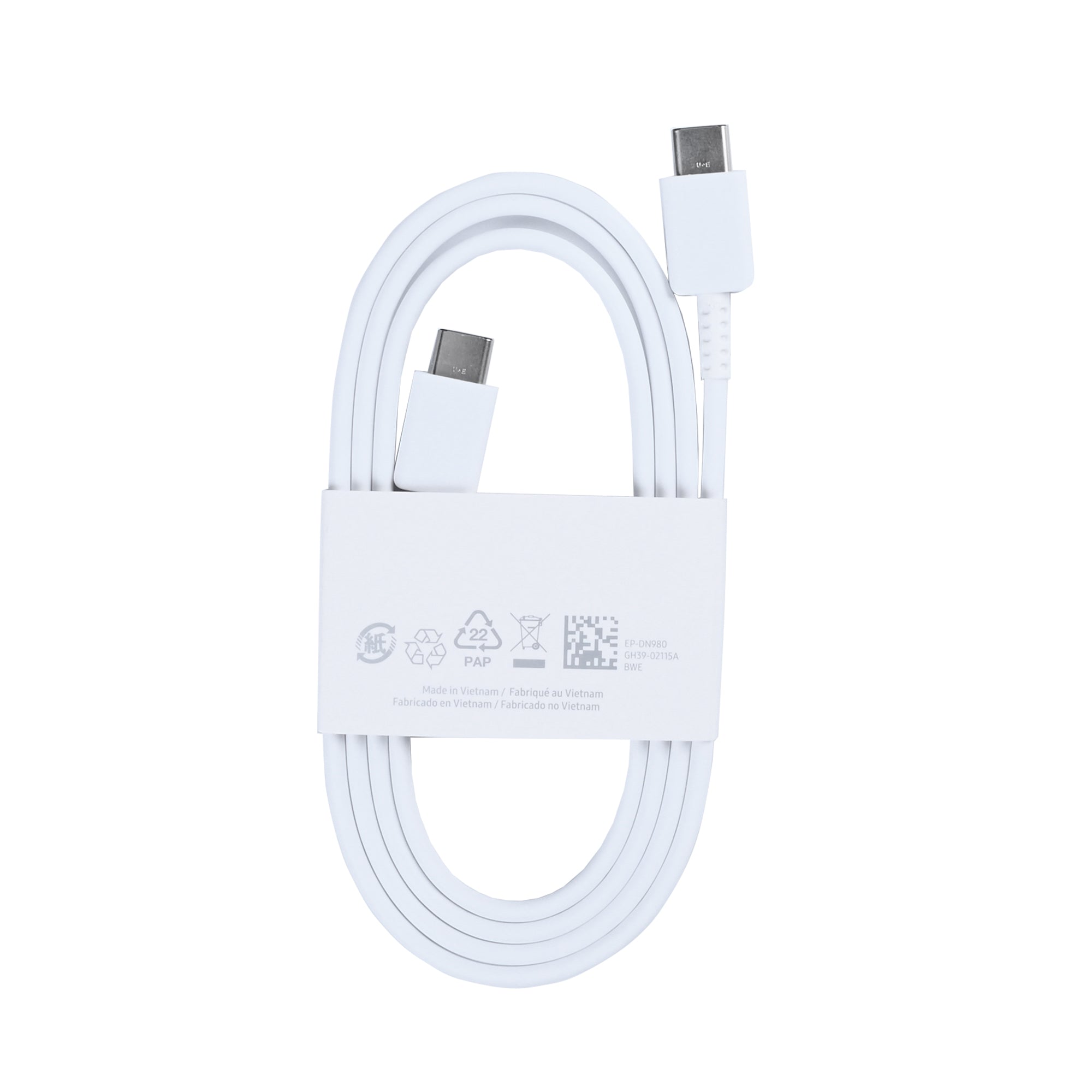 Data Cable USB-C To USB-C 100CM White Retail Box