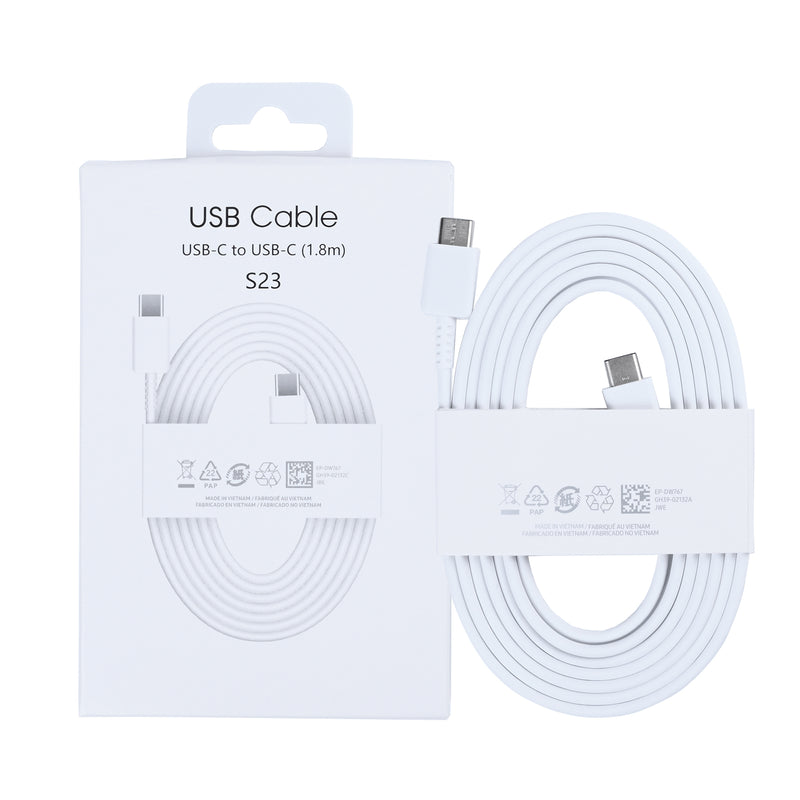 Data Cable USB-C To USB-C 180CM White Retail Box