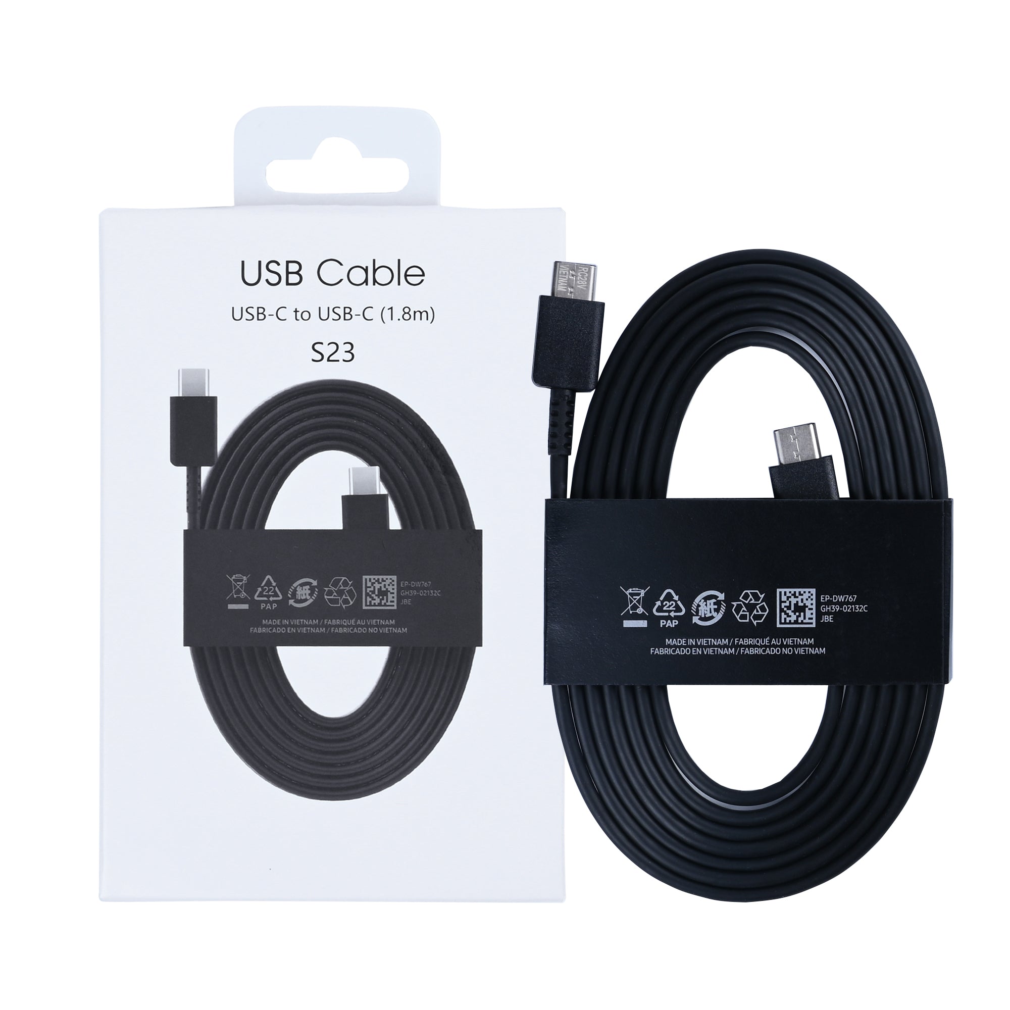 Data Cable USB-C To USB-C 180CM Black Retail Box