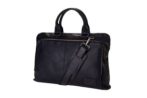 BLUCACTUS LB1007BK Leather Laptop Bag 14 inch Black
