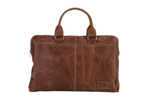 BLUCACTUS LB1006LB Leather Laptop Bag 14 inch Brown