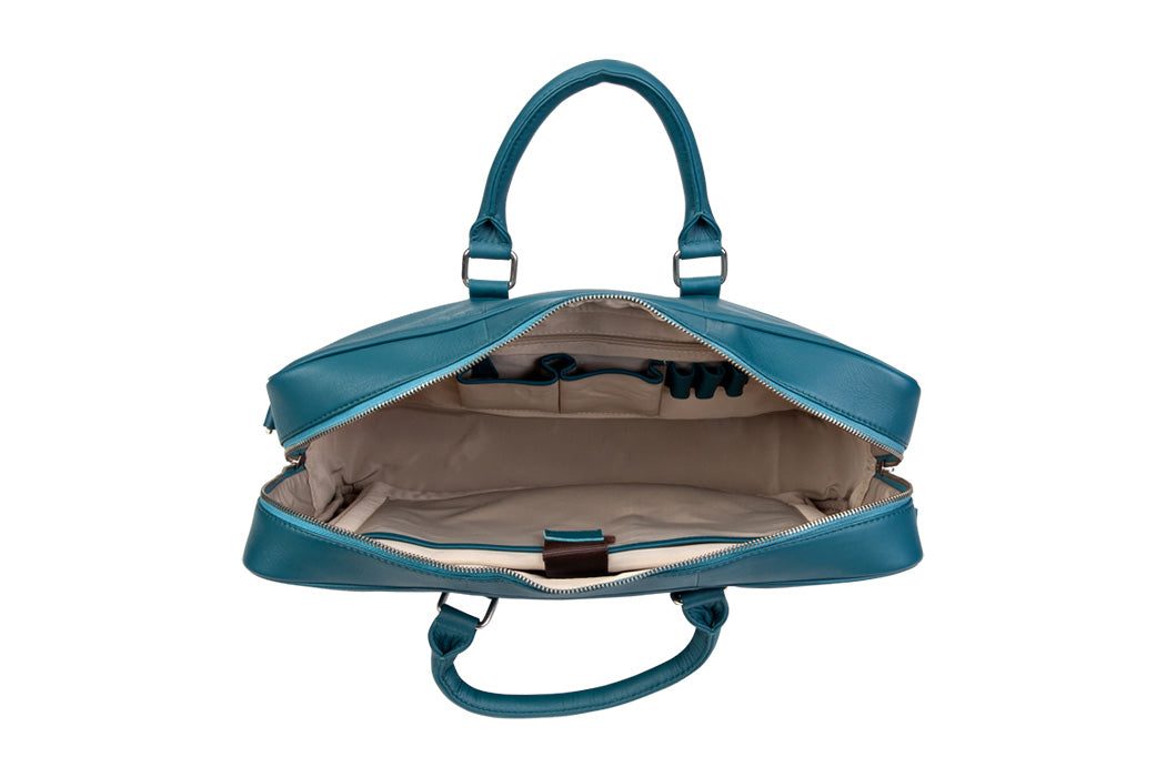 BLUCACTUS OB1002GR Leather Office Bag Green