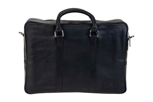 BLUCACTUS OB1003BK Leather Office Bag Black