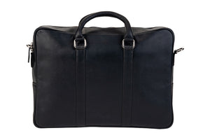 BLUCACTUS OB1003BK Leather Office Bag Black