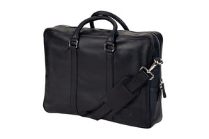 BLUCACTUS OB1003BK Leather Office Bag Black
