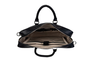 BLUCACTUS OB1003BK Leather Office Bag Black