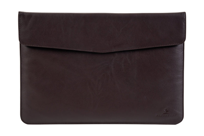 BLUCACTUS OF1002BR Leather Laptop Folder 14 inch Dark Brown
