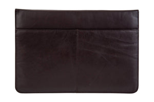 BLUCACTUS OF1002BR Leather Laptop Folder 14 inch Dark Brown