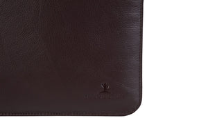 BLUCACTUS OF1002BR Leather Laptop Folder 14 inch Dark Brown