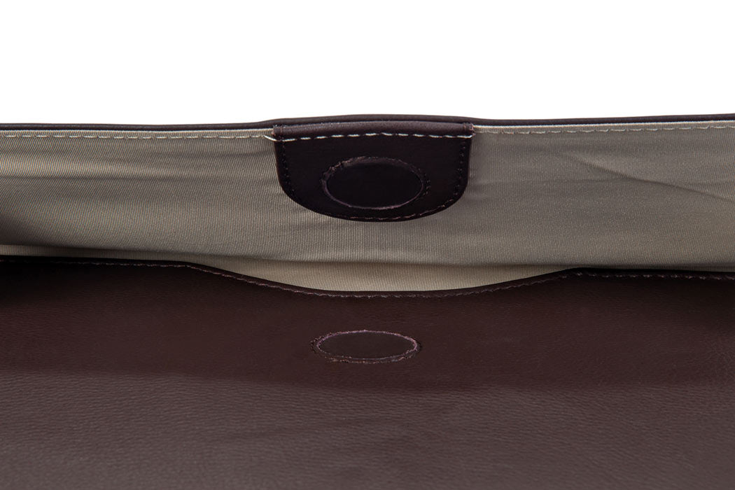 BLUCACTUS OF1002BR Leather Laptop Folder 14 inch Dark Brown