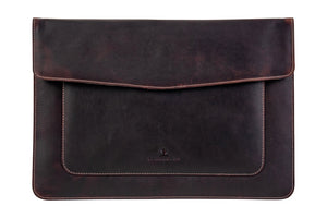 BLUCACTUS OF1001BR Leather Laptop Folder 14 inch Matte Brown