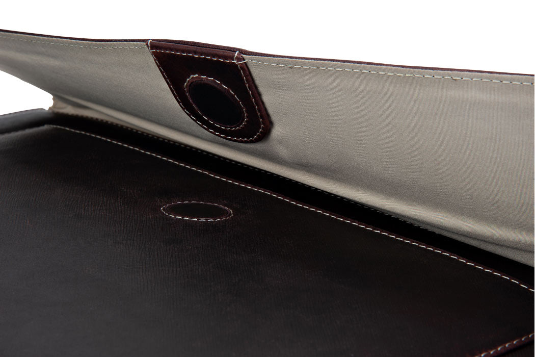 BLUCACTUS OF1001BR Leather Laptop Folder 14 inch Matte Brown