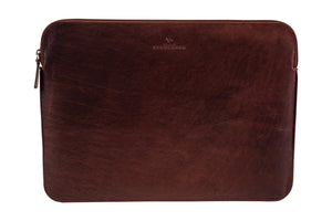 BLUCACTUS LS1003BR Leather Laptop Sleeve 14 inch Brown